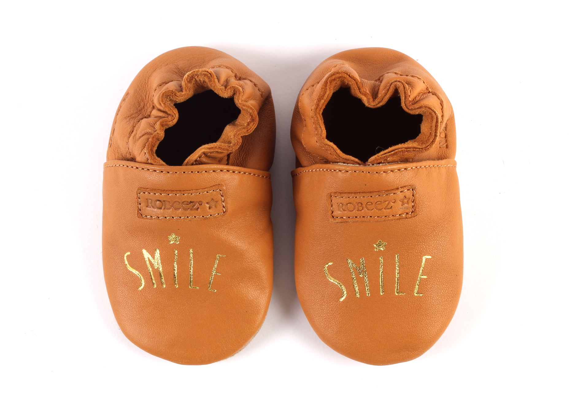 Robeez Babyslofjes Smile Cognac Maat 17 18 21 22