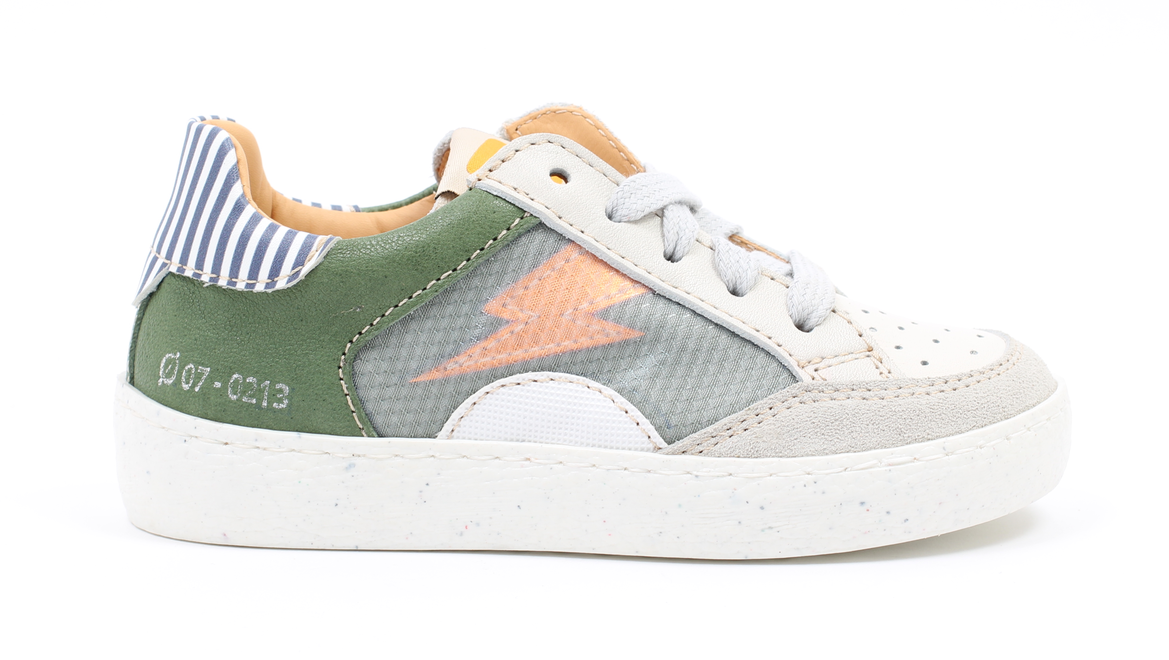 Ocra sneakers bliksem - wit groen (maat 26-36)