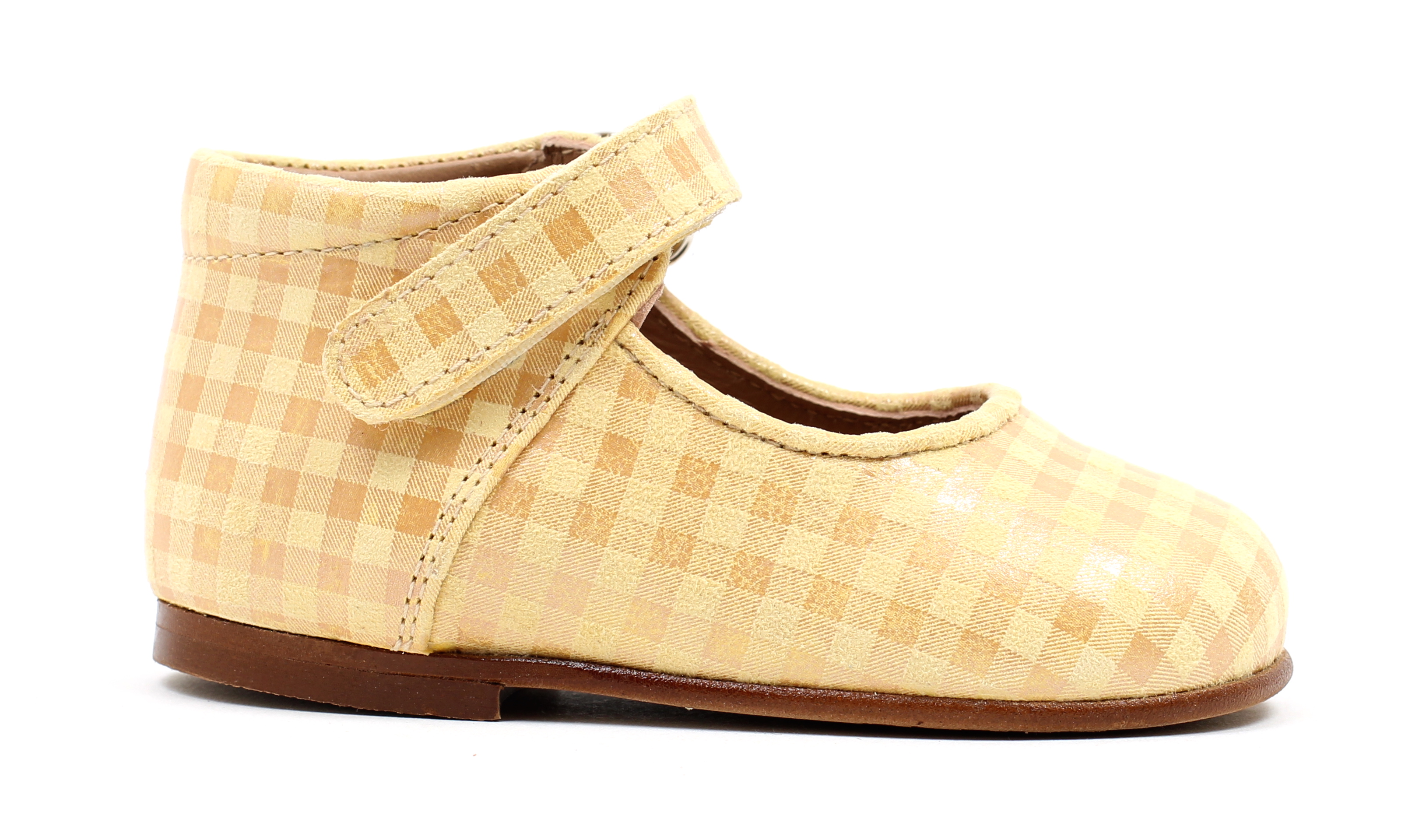Eli ballerina - vichy geel (maat 19-25) | Hippeschoentjes