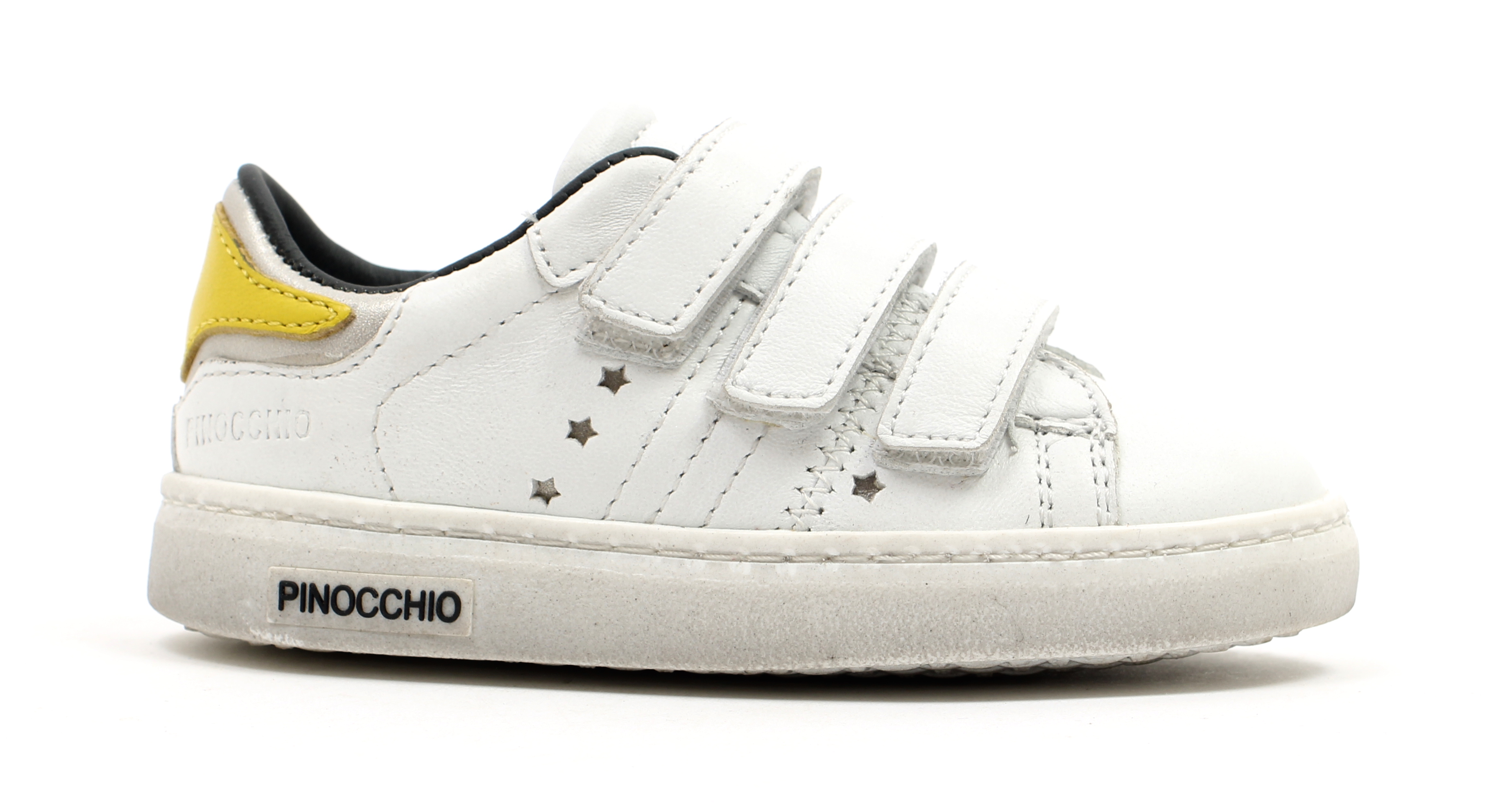 Pinocchio sneaker - wit/geel (maat | Hippeschoen...