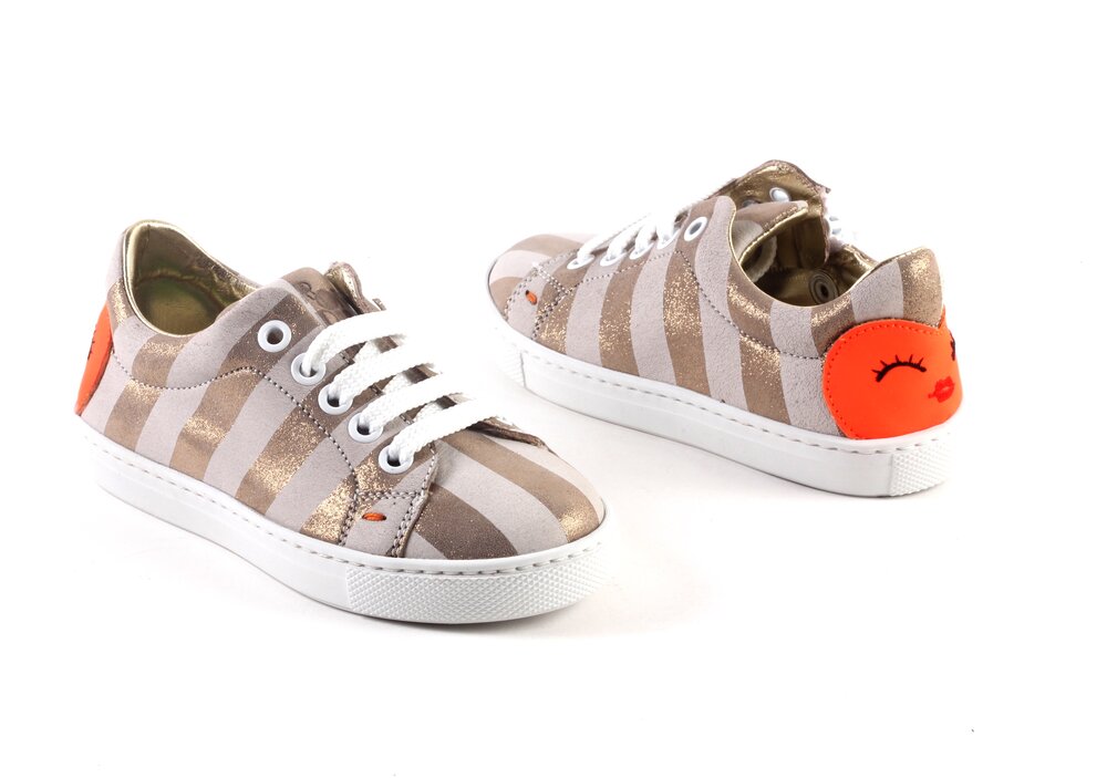 Rondinella sneaker - beige wit (maat 24-38) | Hippeschoe