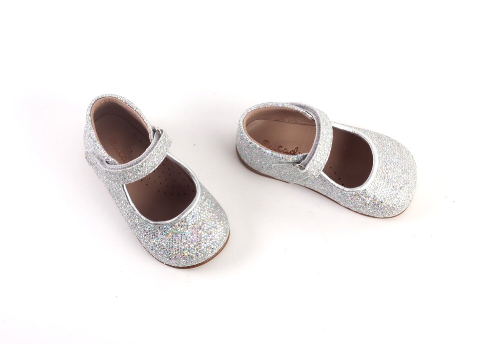 Eli ballerina - glitter zilver (maat 19-25) | Hippeschoe