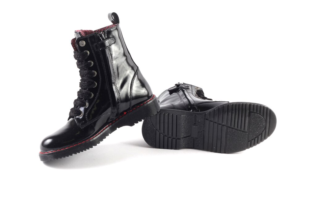 Red-rag veterboots - lak zwart (maat 32-40) | Hippeschoe