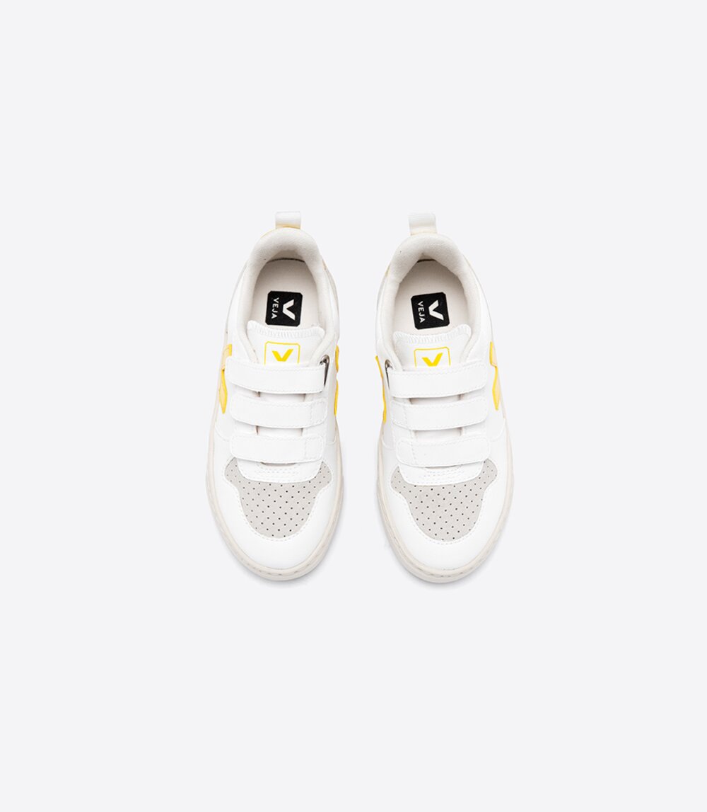 Veja sneakers - Wit geel (maat 23-35) | Hippeschoentjes
