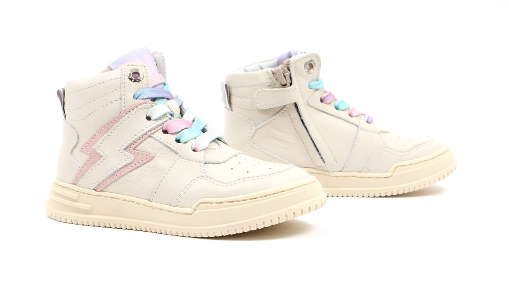 Red rag sneakers - wit pastel (maat 25-35) | Hippeschoentjes