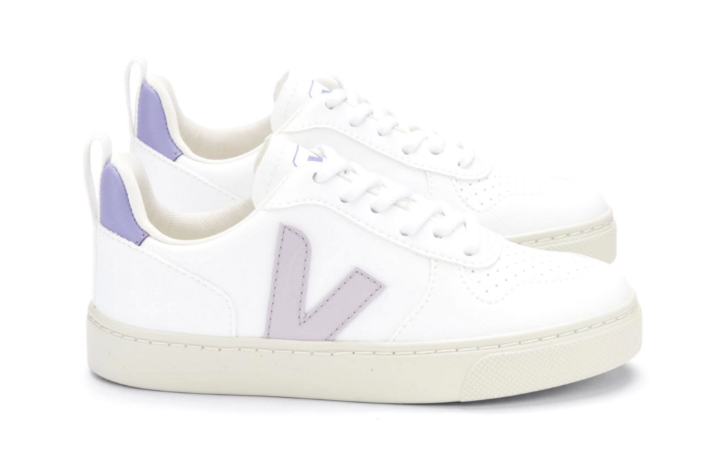 Veja sneakers - wit lila (maat 32-39) | Hippeschoentjes