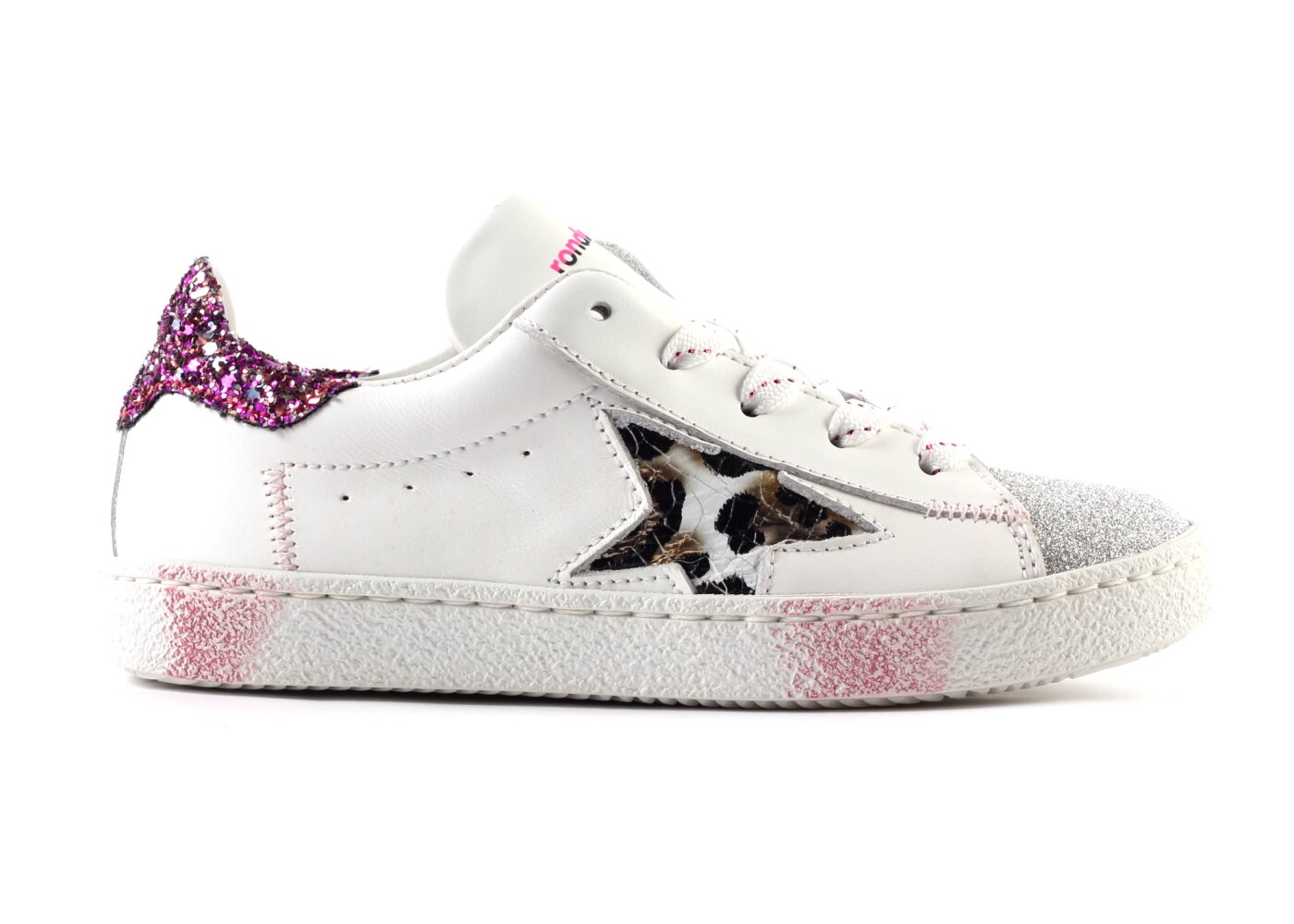 Rondinella sneaker - wit glitter (maat 27-38)