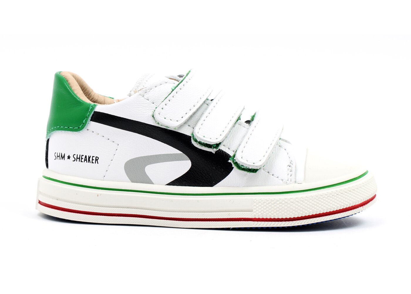 sneakers - wit groen (maat 23-35) | Hippeschoentjes