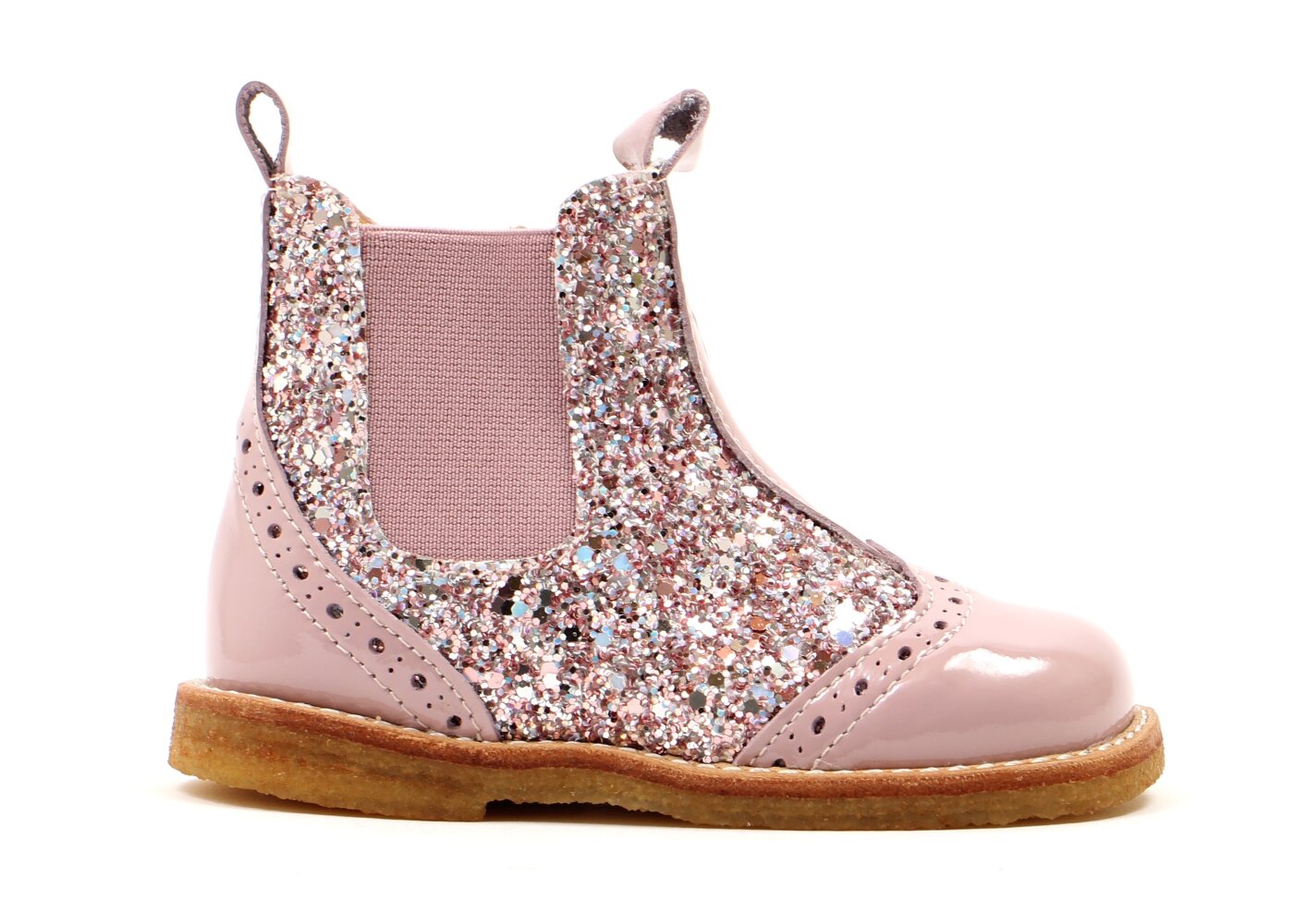 Angulus chelsea laarsje lak roze glitter (maat 22-25)