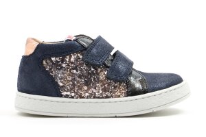 Pom d'Api  velcroschoentje, navy glitter (maat 21-27)