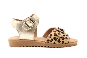 Clic! sandalen, goud leopard (maat 27-36)