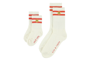 Elle and Rapha sokken, Smiley red  (maat 19/22-37/41)