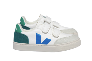 Véja sneakers velcro, Wit/petrol/blauw (maat 23-35)