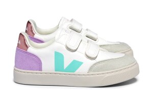 Véja sneakers velcro, Wit/lila/babyblauw (maat 23-35)