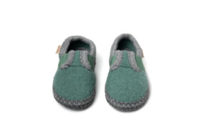 Giesswein pantoffel wol, groen (maat 24-35)