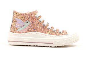 Bana & Co basketter, zalmroze glitter (maat 24-35)