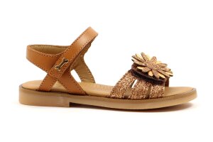 Stones and Bones sandaal, cognac/glitter (maat 27-34)