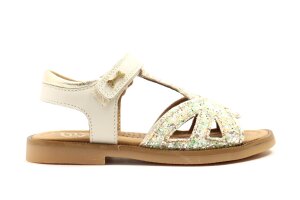 Stones and Bones sandaal, wit glitter (maat 26-37)