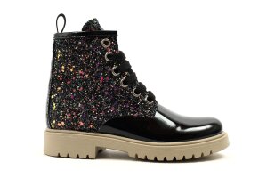 Bana & co veterlaarsje, lak zwart/glitter (maat 25-35)