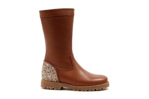 Beberlis laars, cognac glitter (maat 28-37)