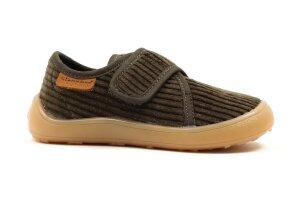 Bisgaard pantoffel, ribfluweel kaki (maat 28-36)