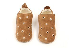 Naturino babyslofjes, Bloemetjes cognac  (maat 18-21)