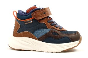 Shoopom basketter, cognac/blauw