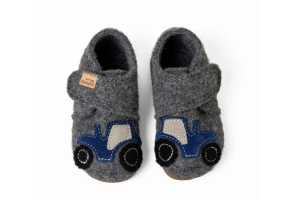 Living Kitzbühel pantoffel wol, traktor grijs  (maat 20-30)