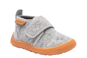 Bisgaard barefoot pantoffel, grijs wol (maat 19-30)