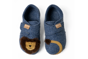 Living Kitzbühel pantoffel, lion blauw (maat 31-35)