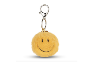 Bon ton toys sleutelhanger, smiley fuzzy yellow