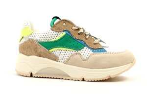 Ocra runners, wit/groen (maat 27-42)