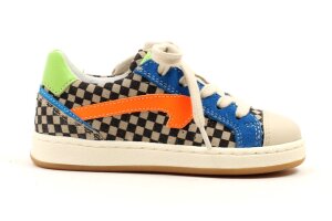 Romagnoli sneakers, ruitjes zwart/cobalt (maat 24-35)