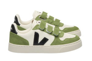 Veja sneakers V10, wit/kaki (maat 23-35)