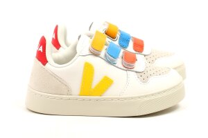 Veja sneakers V10, wit/geel (maat 23-35)