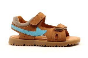 Romagnoli sandaal, cognac/jeans (maat 26-40)