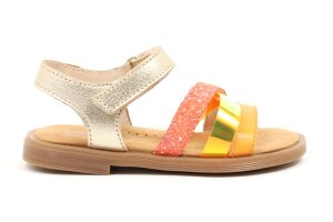 Beberlis sandalen, zachtgoud/oranje (maat 26-36)