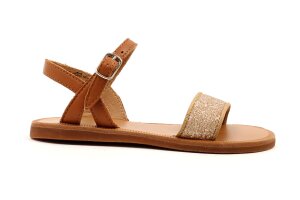 Pom d'Api sandaal, cognac/goud (maat 26-38)