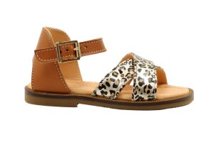 Ocra sandaaltjes, leopard/cognac (maat 23-35)