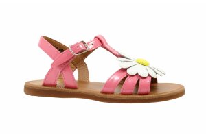 Pom d'Api sandaal, pink bloem (maat 26-36)