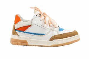 Romagnoli sneaker, wit/cognac (maat 23-29)