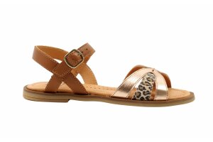 Romagnoli sandaal, cognac/rosé leopard (maat 32-40)