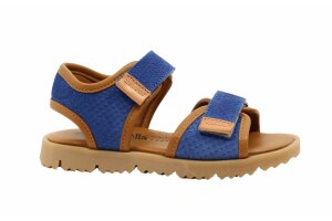 Rondinella sandaal, cobalt/cognac (maat 27-35)