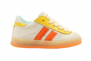 Rondinella sneakertje, offwhite/oranje (maat 22-27)