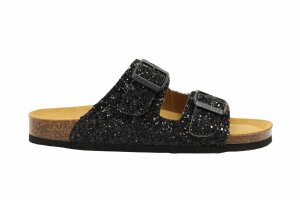 Plakton slippers, zwart glitter (maat 36-42)