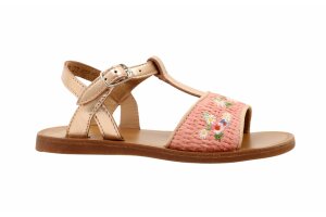 Pom d'Api sandaal, rosé/roze bloemetjes (maat 27-33)