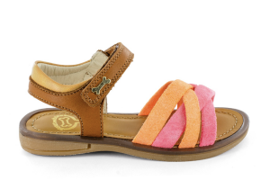 Stones and Bones sandaal, cognac/fluo (maat 26-38)