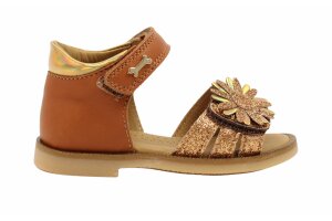 Stones and Bones sandaal, cognac bloem (maat 20-29)