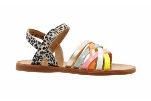 Pom d'Api sandaal, leopard multicolor (maat 26-38)