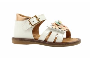 Bana & Co sandaal, bloemetjes wit (maat 20-26)